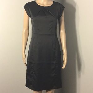 BR : CAP-SLEEVE BLACK COCKTAIL DRESS:  Size 0
